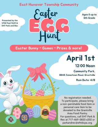 EHT Community Easter Egg Hunt flyer